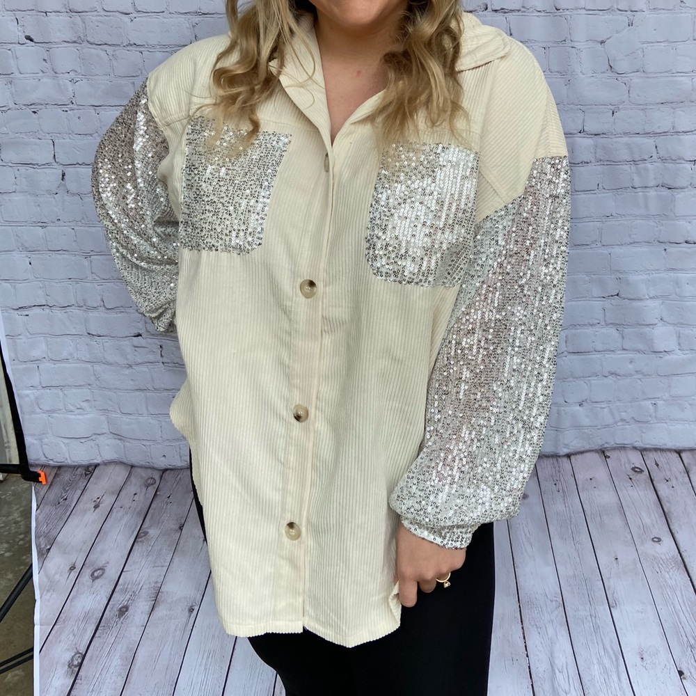 Corduroy Sequin Shacket